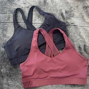 Avita Strappy Sports Bra Duo in Rose and Dark Grey/Black